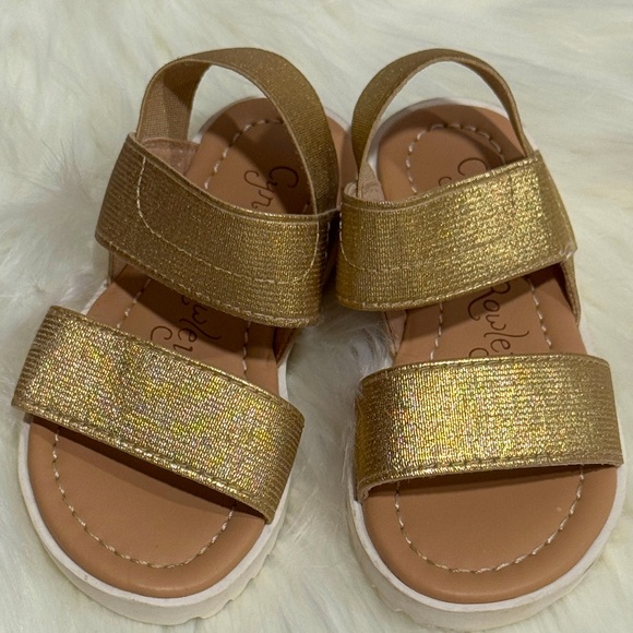 Cynthia Rowley Baby Girls Shimmering Gold Sandals - Picture 1 of 5